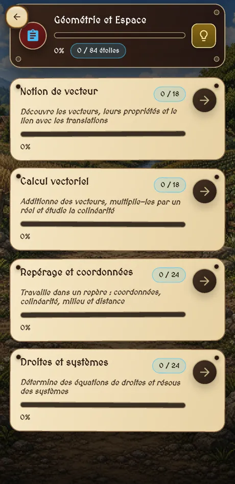 Les chapitres de Géométrie et Espace : 2nde