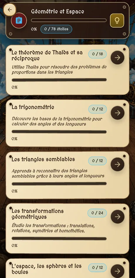 Les chapitres de Géométrie et Espace : 3e