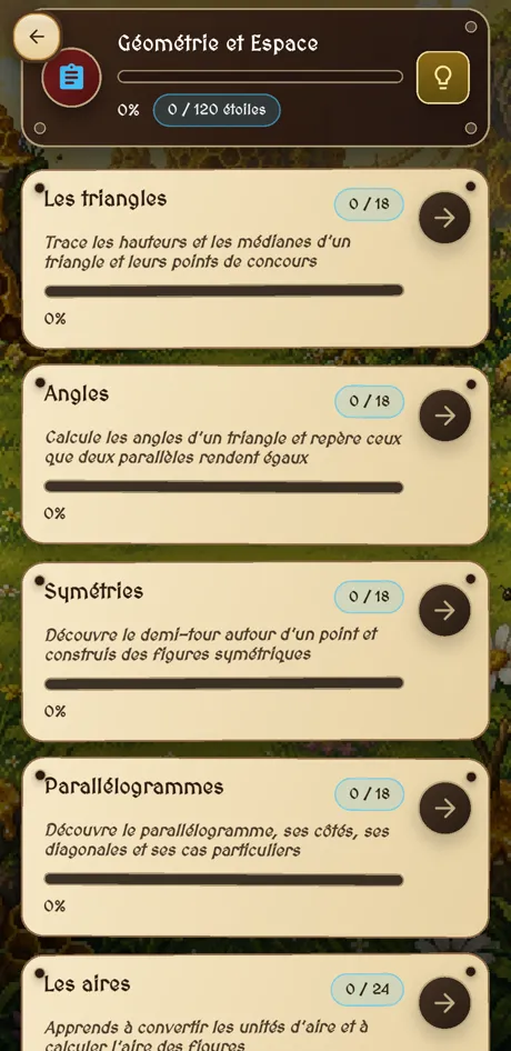 Les chapitres de Géométrie et Espace : 5e (1/2)