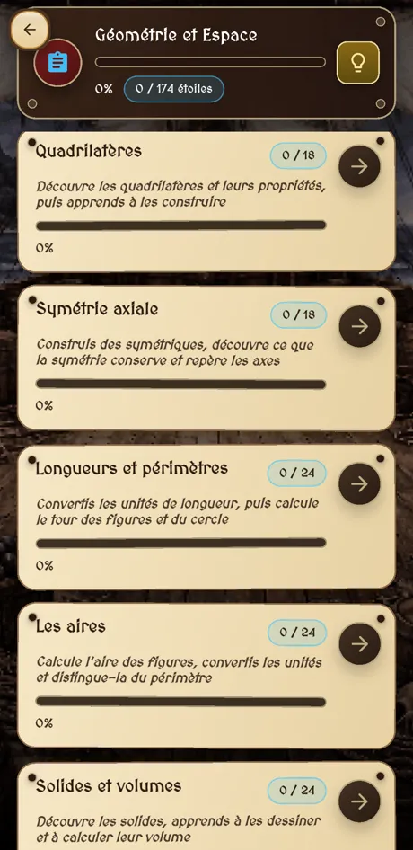 Les chapitres de Géométrie et Espace : 6e (2/2)