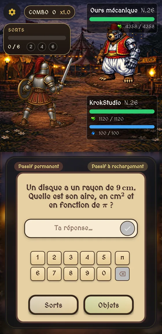 Les réponses des mini-jeux à saisir au clavier