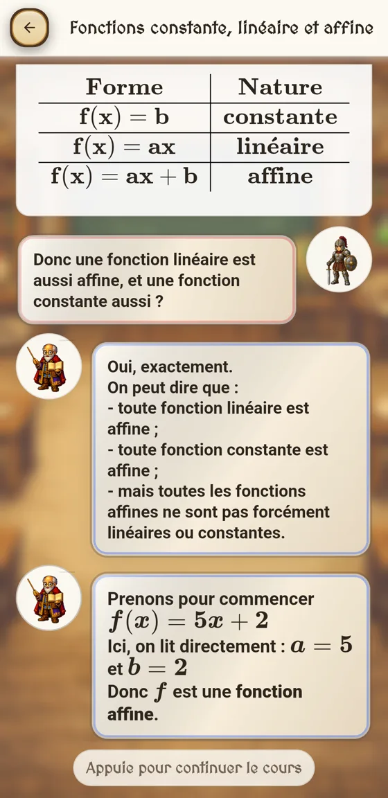 Des tableaux et explications