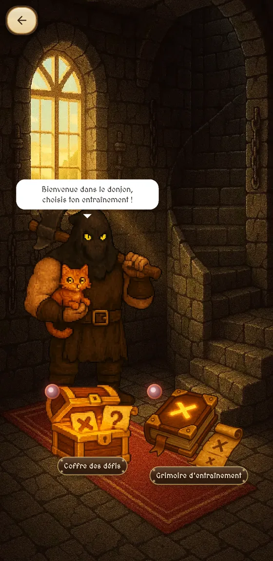 Le donjon et ses menus